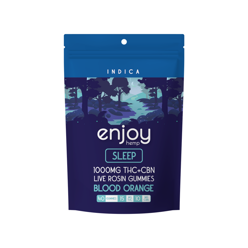 Enjoy Hemp Delta 9 Live Rosin Gummies - Sleep Indica (40ct) 1000mg Total