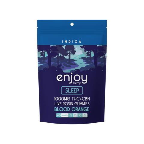 Enjoy Hemp Delta 9 Live Rosin Gummies - Sleep Indica (40ct) 1000mg Total