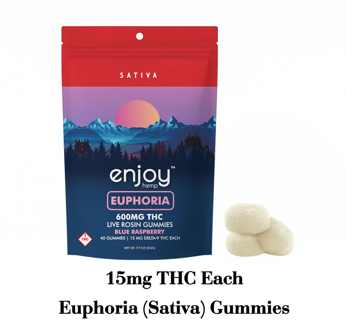 Enjoy Hemp Delta 9 Live Rosin Gummies 600mg 40ct