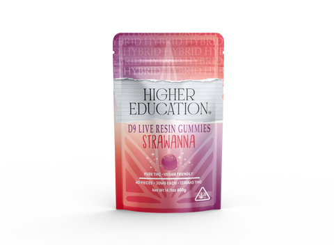Higher Education Delta 9 THC Live Resin Strawanna Gummies 