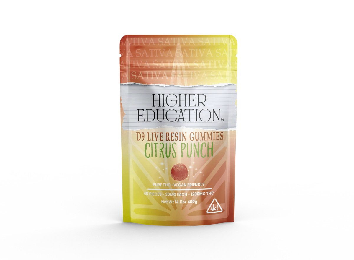 Higher Education Citrus Punch Delta 9 Gummies 1200mg 40ct - Sativa