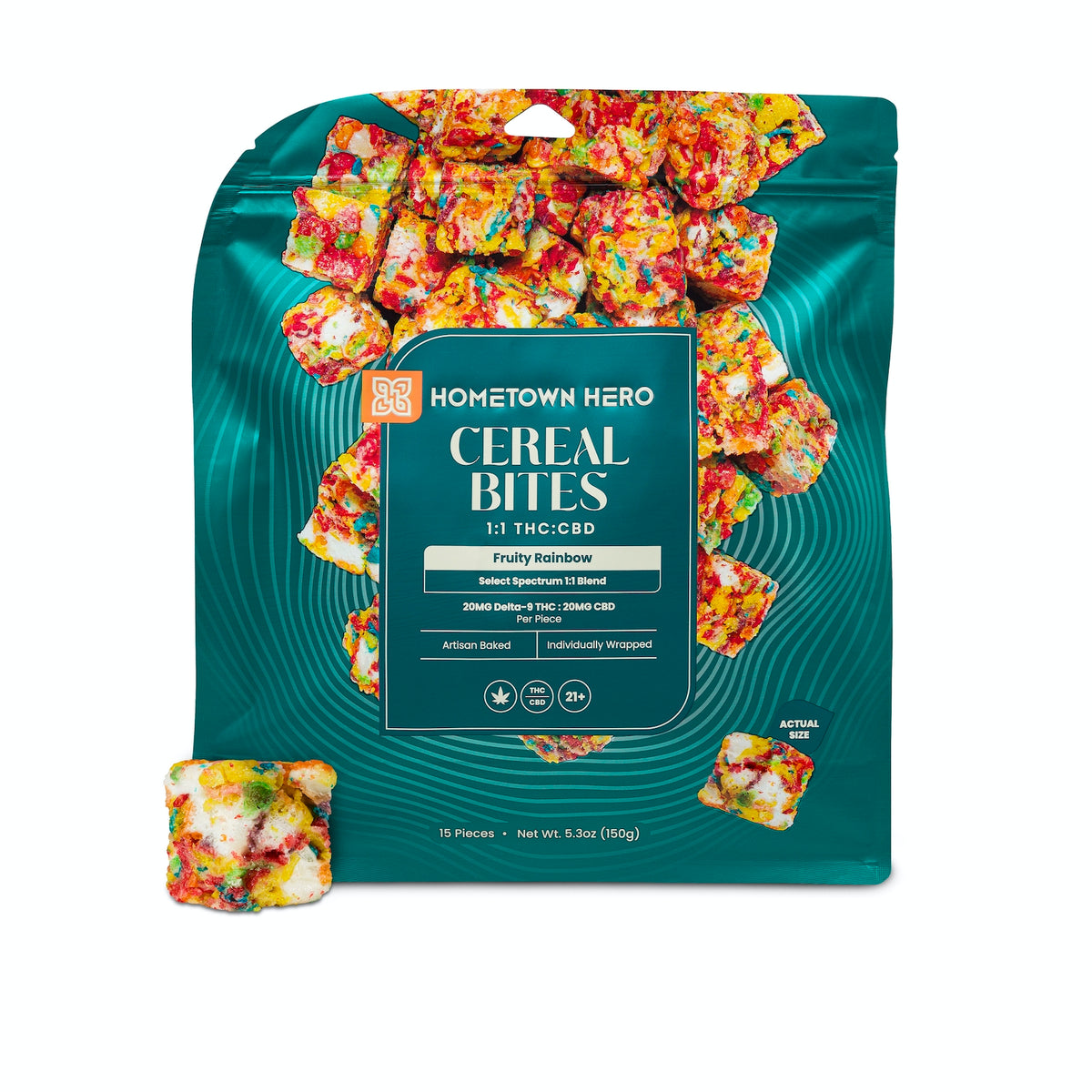 HomeTown Hero Delta-9+CBD Rainbow Cereal Bites (15ct) 300mg