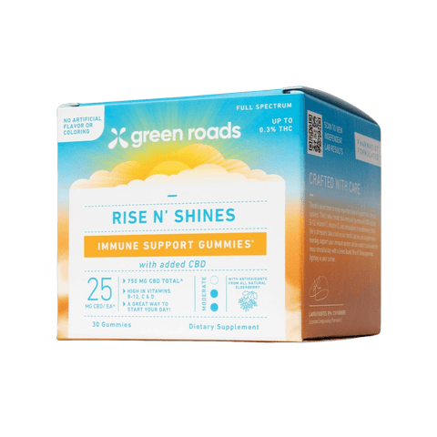 Green Roads Rise N' Shines Immune Support CBD Gummies- (30ct) 750mg